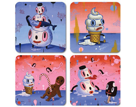 Creamy and Happy Idiot Coaster Set