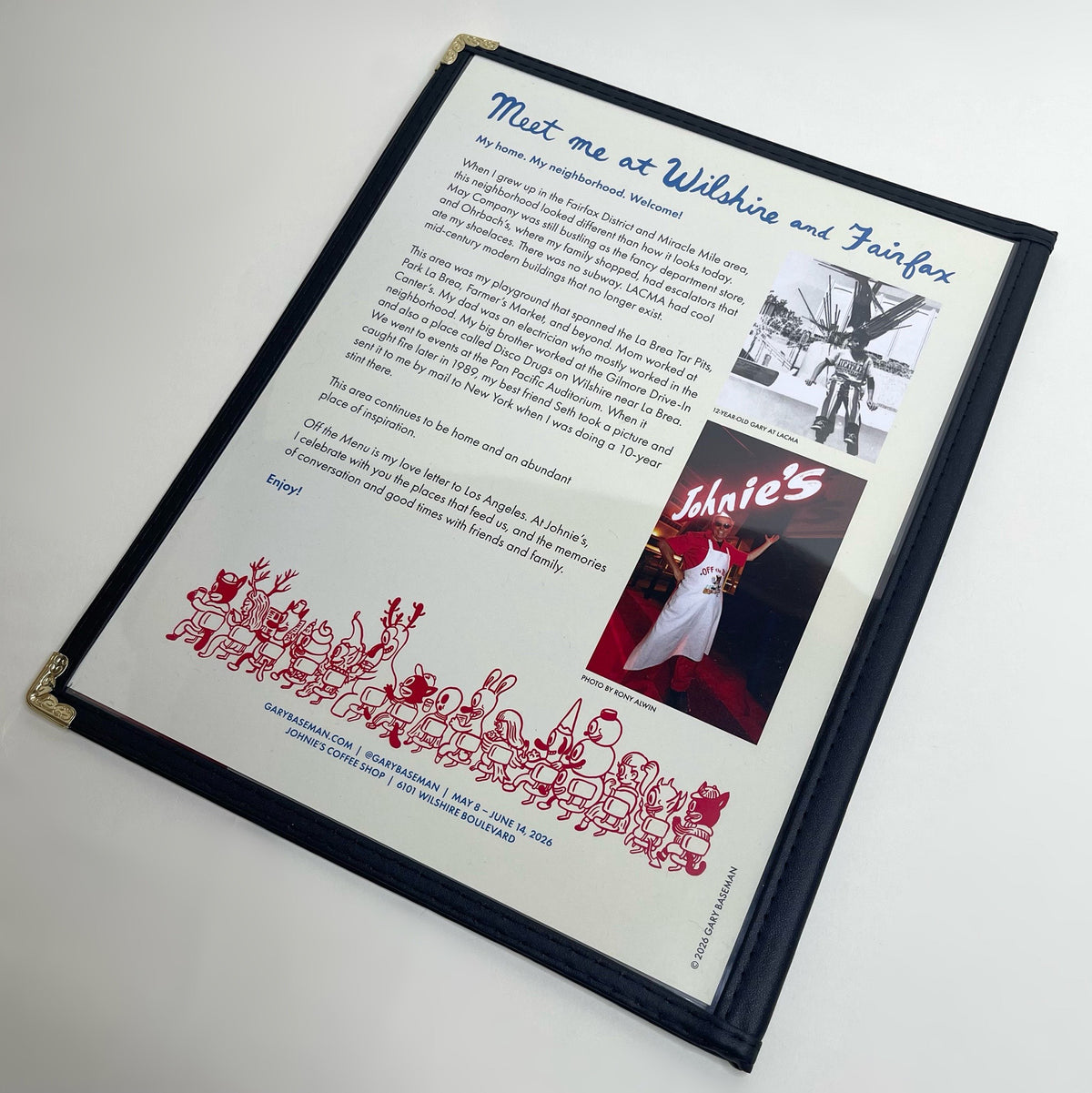 Limited Edition Menu-Style Booklet from "Off the Menu" Exhibition